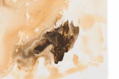 Barbara Kiskovski Abstract Acrylic Brown Wash Painting on Canvas - 4514577