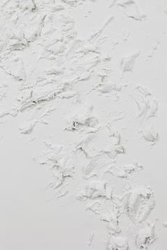 Barbara Kiskovski Abstract Mixed Media White Textural Painting on Canvas - 4514541