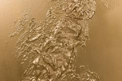 Barbara Kiskovski Framed Mixed Media Gold Textural Abstract Painting - 4514564