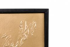 Barbara Kiskovski Framed Mixed Media Gold Textural Abstract Painting - 4514565