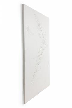 Barbara Kiskovski Triptych of White Textural Paintings on Canvas - 4514580