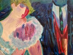 Barbara Wood Art Deco Monumental Oil on Paper USA 20th c  - 4497564