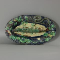 Barbizet Palissy Majolica Platter With Fish - 3557244
