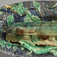 Barbizet Palissy Majolica Platter With Fish - 3557247