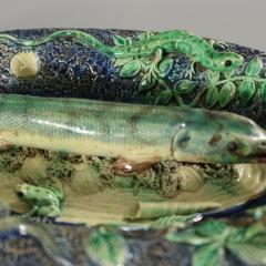 Barbizet Palissy Majolica Platter With Fish - 3557252