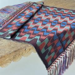 Bargello pattern silk brocade with knotted fringe 20th century - 4410923