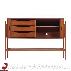 Barney Flagg Barney Flagg for Drexel Mid Century Walnut Tambour Door Credenza - 3684051