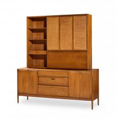 Barney Flagg Barney Flagg for Drexel Parallel Mid Century Walnut and Cane Credenza and Hutch - 4524021
