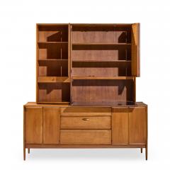 Barney Flagg Barney Flagg for Drexel Parallel Mid Century Walnut and Cane Credenza and Hutch - 4524023