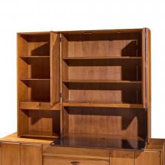 Barney Flagg Barney Flagg for Drexel Parallel Mid Century Walnut and Cane Credenza and Hutch - 4524025