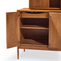 Barney Flagg Barney Flagg for Drexel Parallel Mid Century Walnut and Cane Credenza and Hutch - 4524027