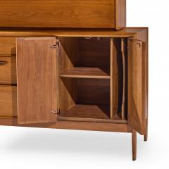 Barney Flagg Barney Flagg for Drexel Parallel Mid Century Walnut and Cane Credenza and Hutch - 4524028
