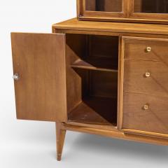 Barney Flagg Mount Airy Facade Mid Century Walnut and Brass Credenza and Hutch - 4527526