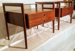 Barney Flagg Pair of Walnut End Tables Parallel Line for Drexel 1960s - 2112057