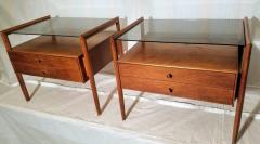 Barney Flagg Pair of Walnut End Tables Parallel Line for Drexel 1960s - 2112058