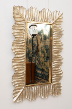 Barocco style Gilded Leaf Silver Leaf Murano Glass Mirror - 3833330