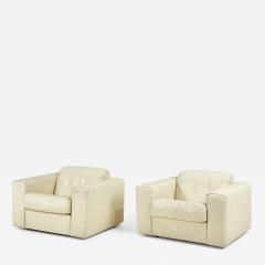 Baron Lounge Chairs by Robert Haussmann for Stendig Cream Leather 1970 - 2758989