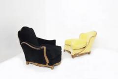 Baroque Armchair in Giltwood and Yellow Velvet - 3674172