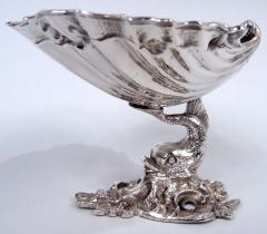 Baroque Classical Sterling Silver Scallop Shell Dolphin Footed Bowl - 4385958