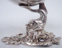 Baroque Classical Sterling Silver Scallop Shell Dolphin Footed Bowl - 4385993