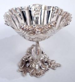 Baroque Classical Sterling Silver Scallop Shell Dolphin Footed Bowl - 4386029