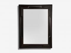 Baroque Ebonized Wood Dutch Ripple Frame Large Wall Mirror 19th C  - 4113077