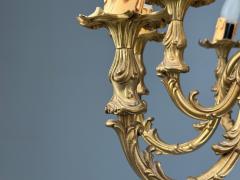 Baroque Scroll Form Chandelier Dore Bronze France 19th 20th Century - 4484275