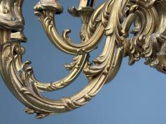Baroque Scroll Form Chandelier Dore Bronze France 19th 20th Century - 4484276