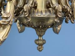 Baroque Scroll Form Chandelier Dore Bronze France 19th 20th Century - 4484279
