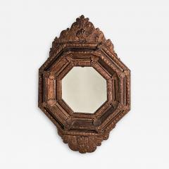 Baroque Style 19th Century Dutch Copper Repouss Mirror - 3562830