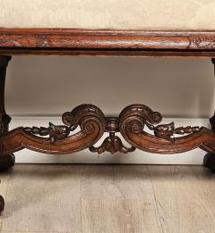 Baroque Style Carved Oak Long Bench France circa 1900 - 3222890