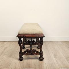 Baroque Style Carved Oak Long Bench France circa 1900 - 3222895