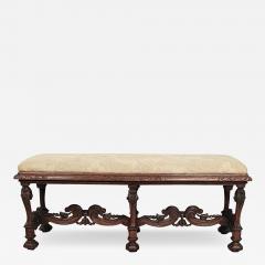 Baroque Style Carved Oak Long Bench France circa 1900 - 3224544