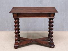 Baroque Style Oak Console Table with Twist Legs Sweden Late 19th Century - 4823504