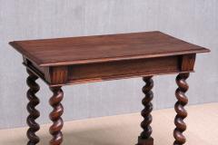 Baroque Style Oak Console Table with Twist Legs Sweden Late 19th Century - 4823508