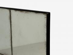 Baroque Style Rectangular Silver Wall Mirror Eglomise Glass Stained Wood - 4734479