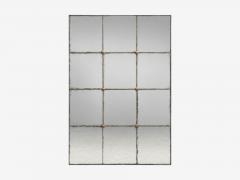 Baroque Style Rectangular Silver Wall Mirror Eglomise Glass Stained Wood - 4734922