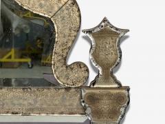 Baroque Style Silver Leaf Distressed Etched Glass Venetian Wall Mirrors - 4120715