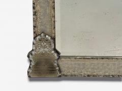Baroque Style Silver Leaf Distressed Etched Glass Venetian Wall Mirrors - 4120716