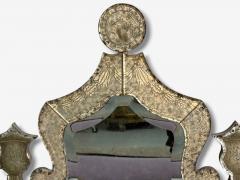 Baroque Style Silver Leaf Distressed Etched Glass Venetian Wall Mirrors - 4120717
