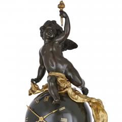 Baroque style bronze and ormolu cherub mantel clock - 3978533