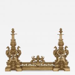 Baroque style pierced brass hearth fender - 2272104