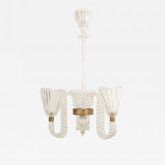 Barovier Et Toso Italian Mid Century Glass Fluted Chandelier - 4646693