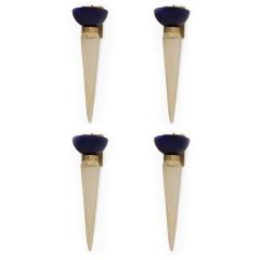 Barovier Et Toso Italian Murano Gold Dusted Glass Wall Sconces - 4693650