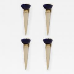 Barovier Et Toso Italian Murano Gold Dusted Glass Wall Sconces - 4693736
