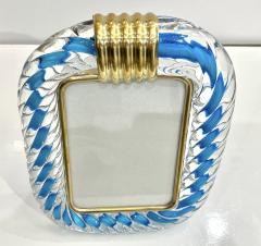 Barovier Toso 21st Century Navy Blue and Gold Murano Glass Photo Frame - 3329995