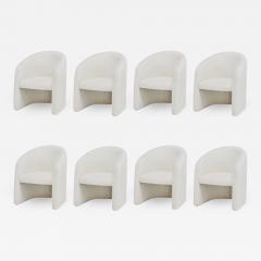 Barrell Back Dining Chairs in White Boucle 1980 - 2315993