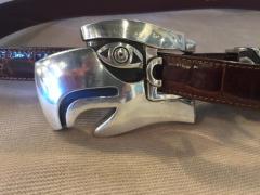 Barry Kieselstein Cord Barry Kieselstein Cord Large Eagle Head Sterling Alligator Belt - 1605697