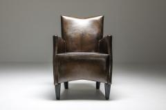 Bart Van Bekhoven Bart Van Bekhoven Armchairs in Brown Grey Patina Sheep Leather 1970s - 1421042