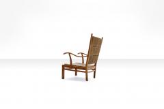 Bas Van Pelt Bas Van Pelt high back armchairs in beech and straw the Netherlands 1940s - 733794